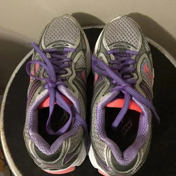 Saucony Women's PowerGrid Guide 7 Running Shoe Silver Gray Purple Size 7 - Picture 5 of 7